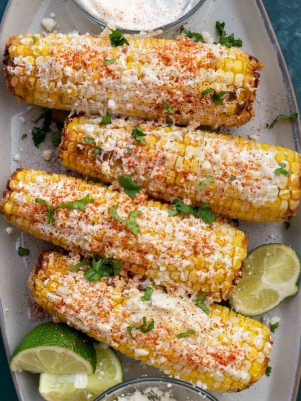 mexican street corn on plate